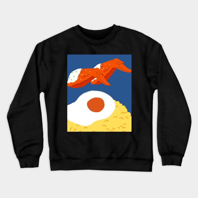 Mountain rice and fried wings Crewneck Sweatshirt by SkyisBright